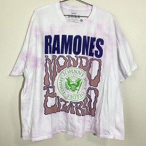 Ramones Womens Graphic Shirt Size Large Tie Dye Oversized Cotton